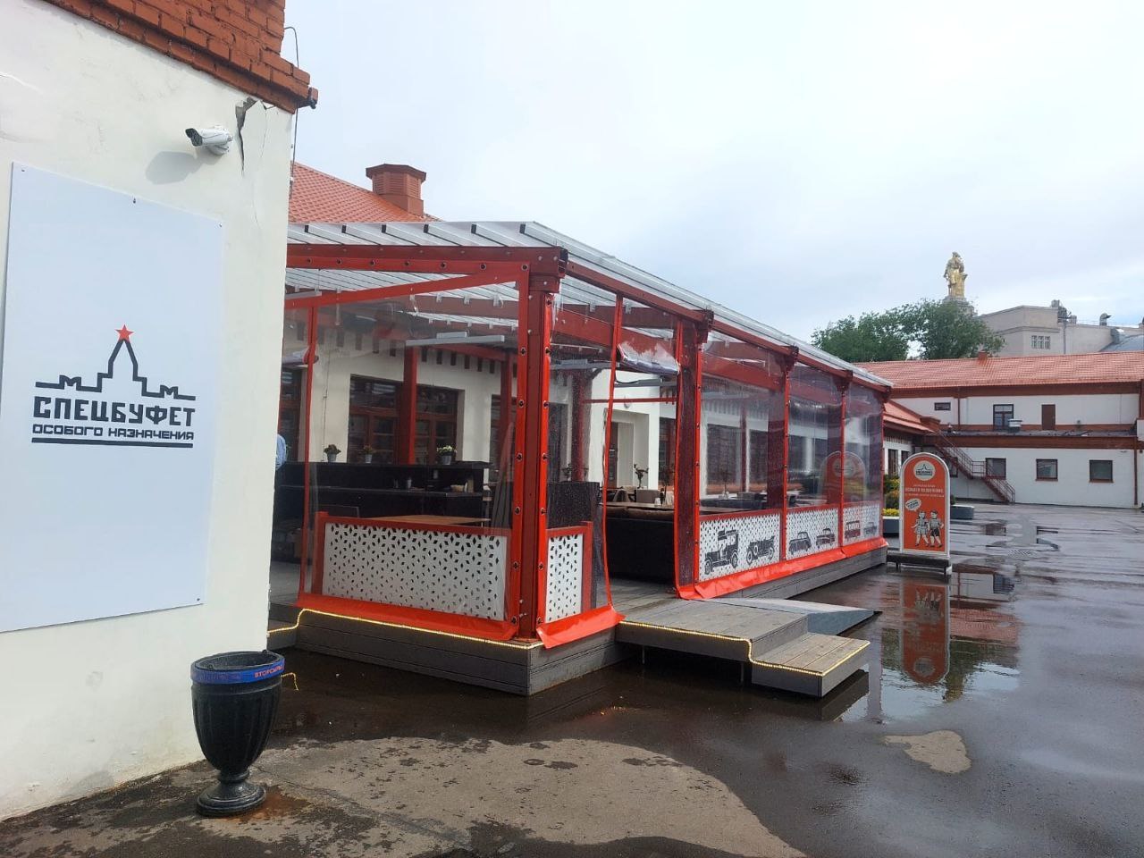 ПВХ шторы для летней террасы кафе в Петушках